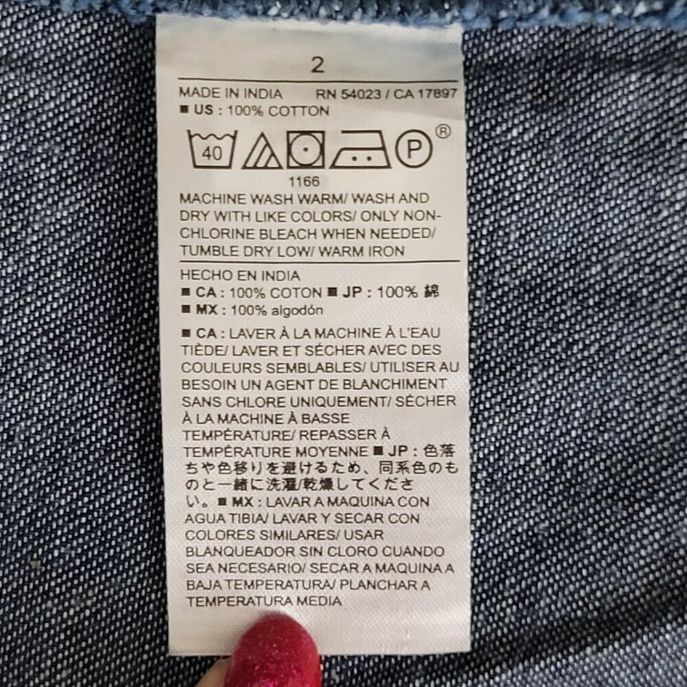 Banana Republic Denim Shirt Womens Size 2 Dark Blue Button Up Cotton NWT - Picture 5 of 5